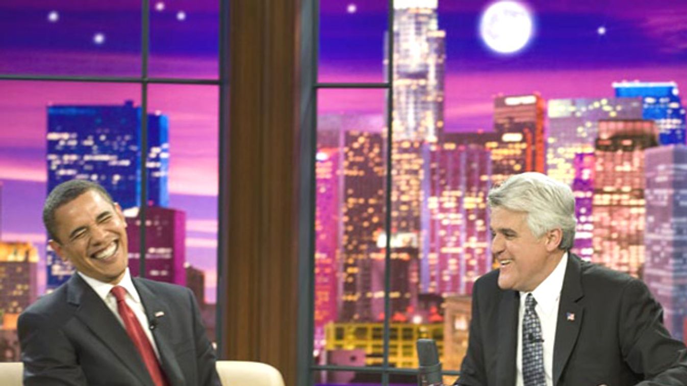 U.S. President Barack Obama appears with Jay Leno on television show in California