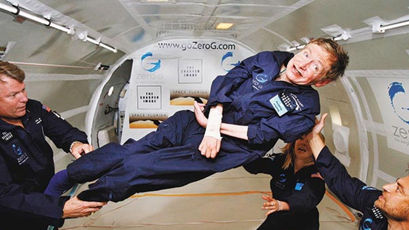 Stephen Hawking in freefall flight