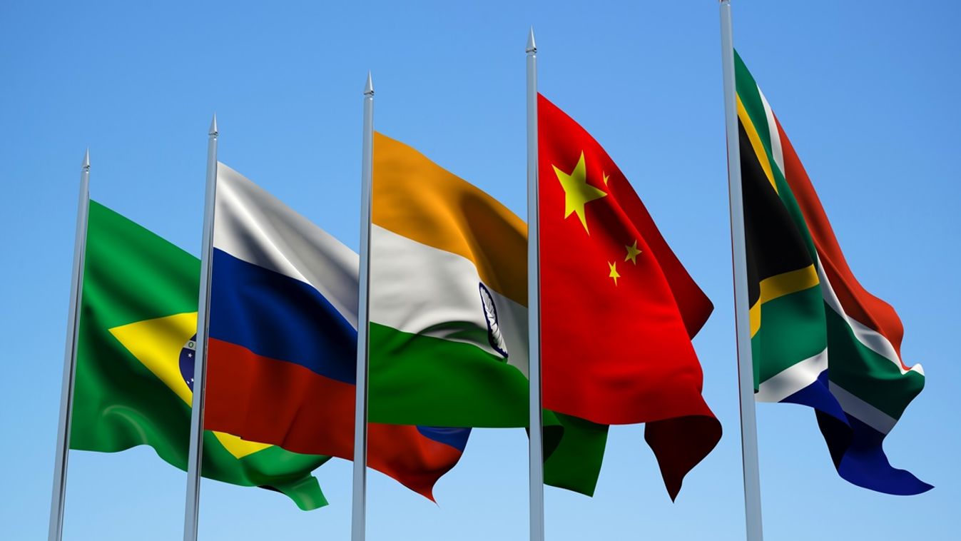 Brics,Countries,Flags,Waving,In,The,Wind.,3d,Illustration