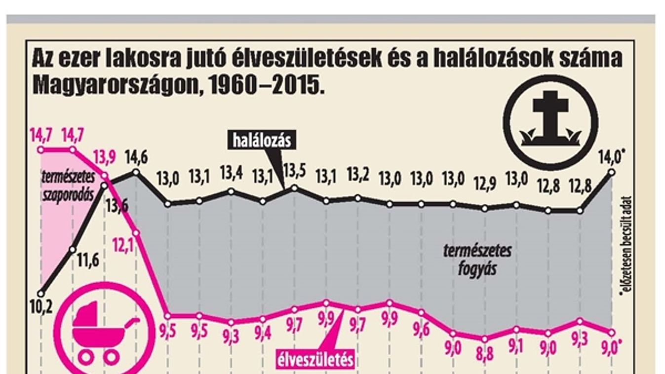 0,7 százalékkal több születés - 7 százalékkal több halálozás