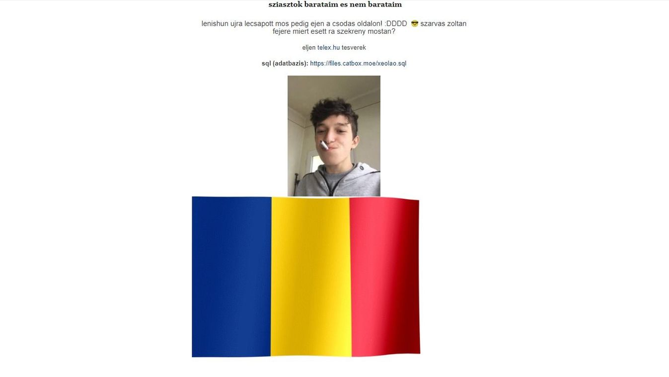 meghekkelt kormányzati oldal, román zászló