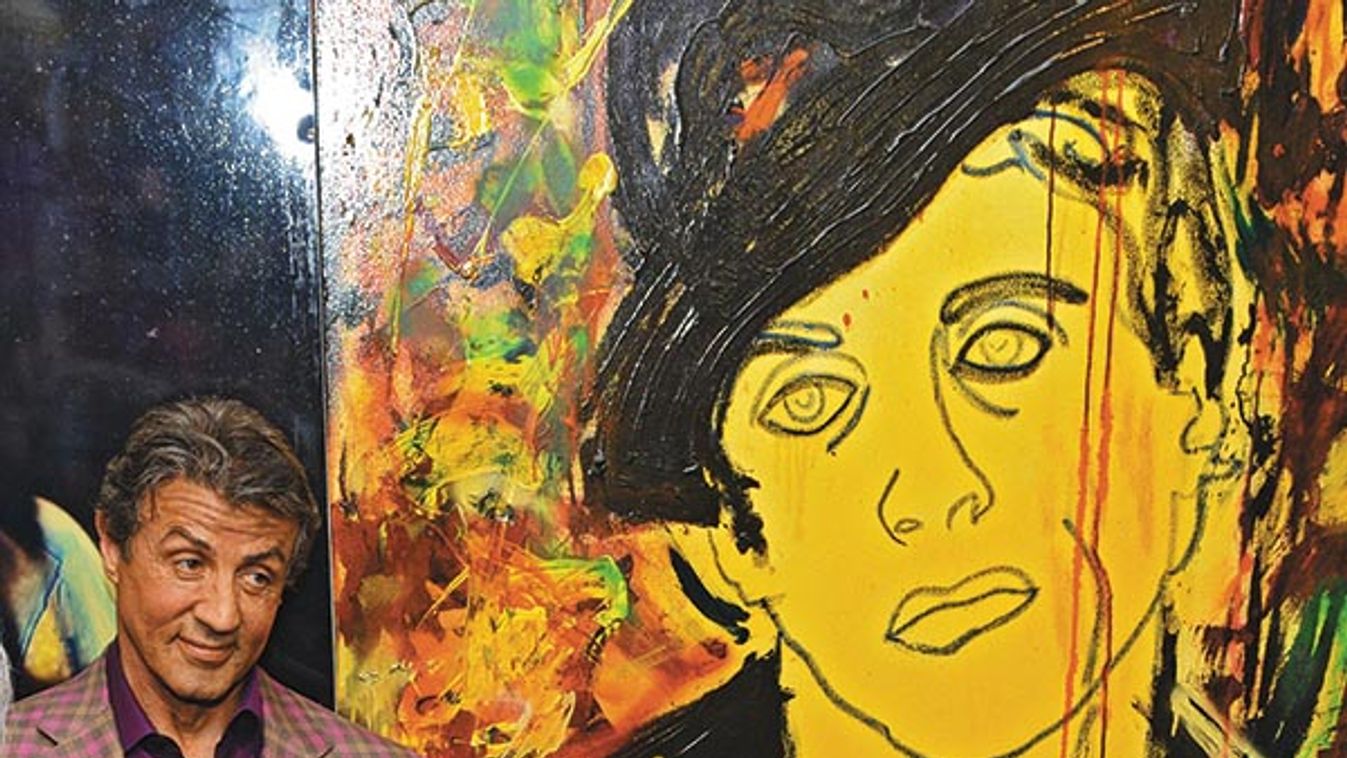 FRANCE OUT
Silvester Stallone inaugure son exposition de peintures  à Nice