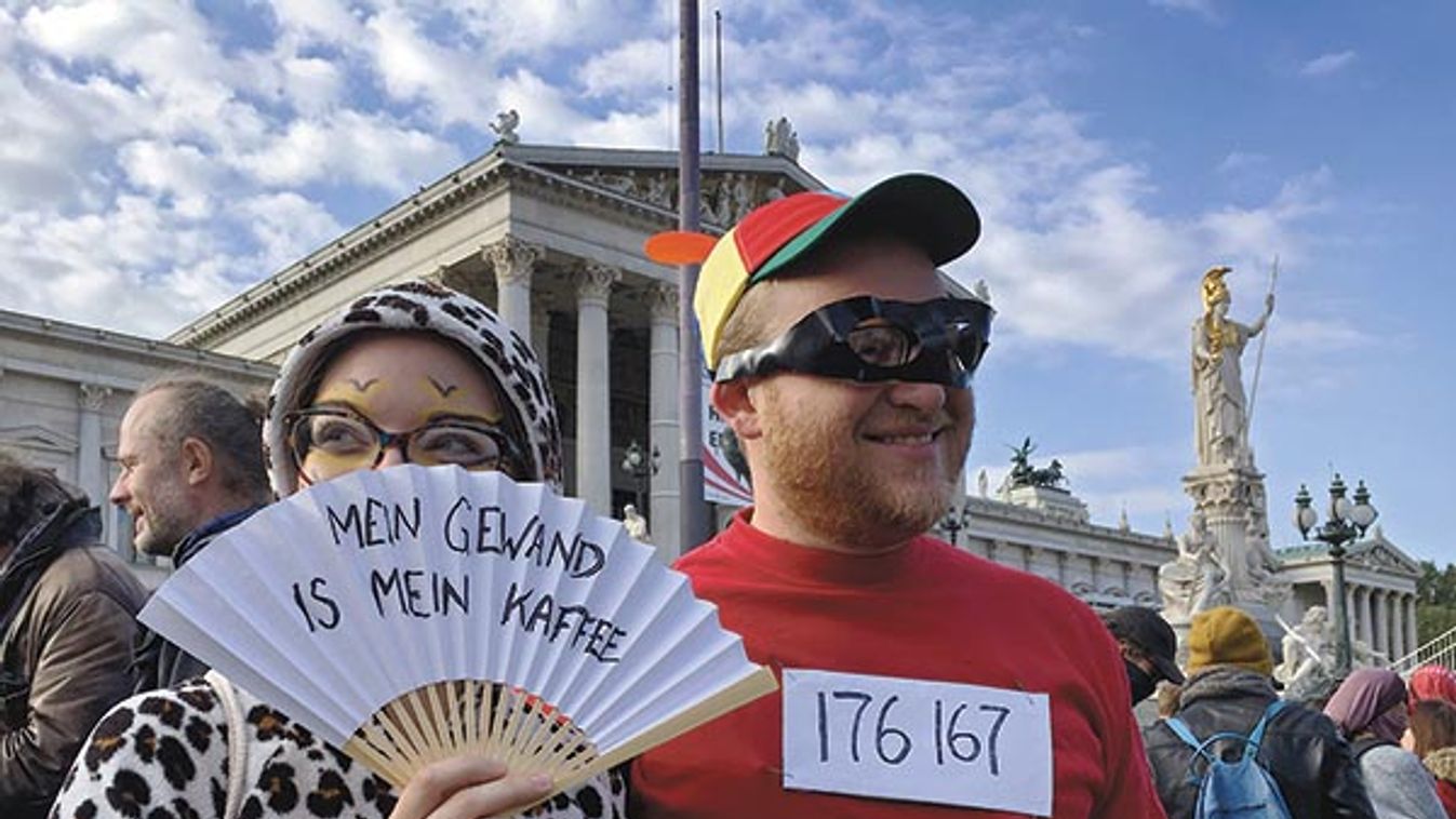 Demonstration against face veil ban in Austria