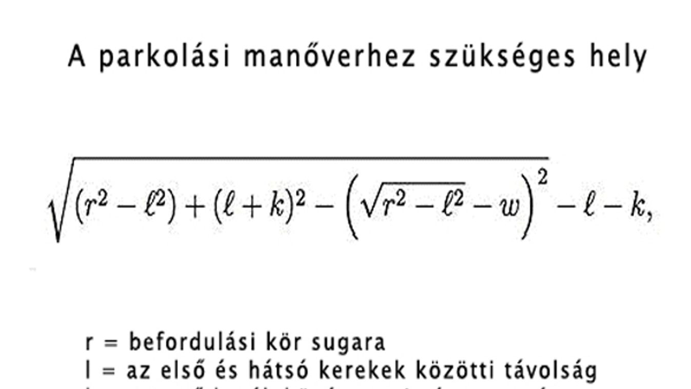 Íme, a tökéletes parkolás képlete!