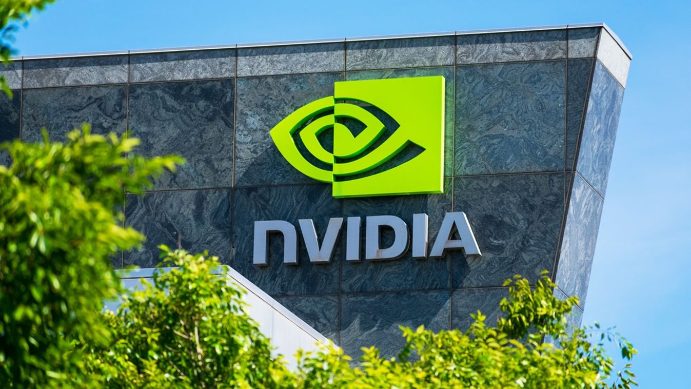Nvidia,Logo,And,Sign,On,Headquarters.,Blurred,Foreground,With,Green