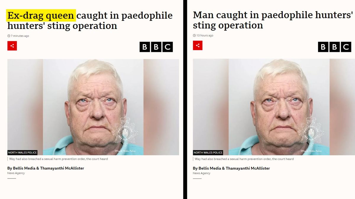 Kínos: a BBC gyorsan kiszerkesztette a címből, hogy a pedofil bűnöző drag queen volt