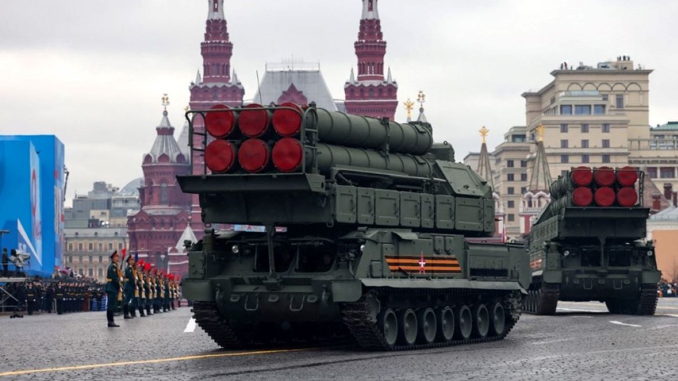Buk-M3 air defence missile systems move through Red Square during the Victory Day military parade in Moscow on May 9, 2021. Russia celebrates the 76th anniversary of the victory over Nazi Germany during World War II.