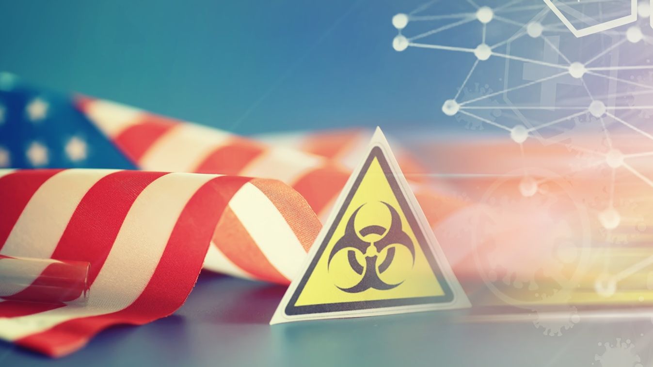 American,Flag,And,Biohazard,Sign.,The,Concept,Of,American,Biolabs