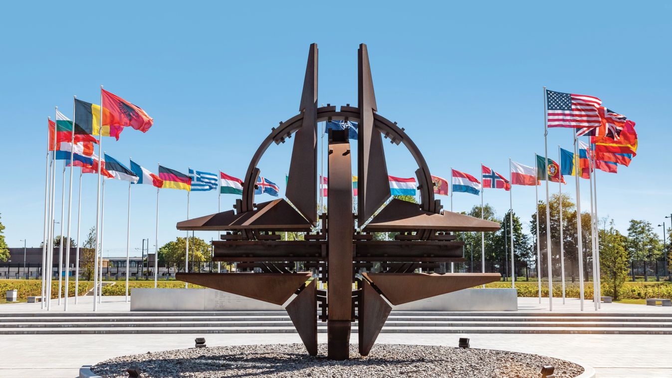 Brussels,,Belgium,-,May,13,,2019:,Nato,Star,Sculpture,In