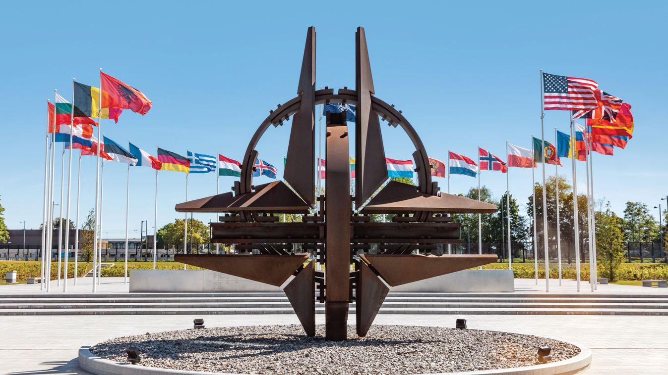 Brussels,,Belgium,-,May,13,,2019:,Nato,Star,Sculpture,In