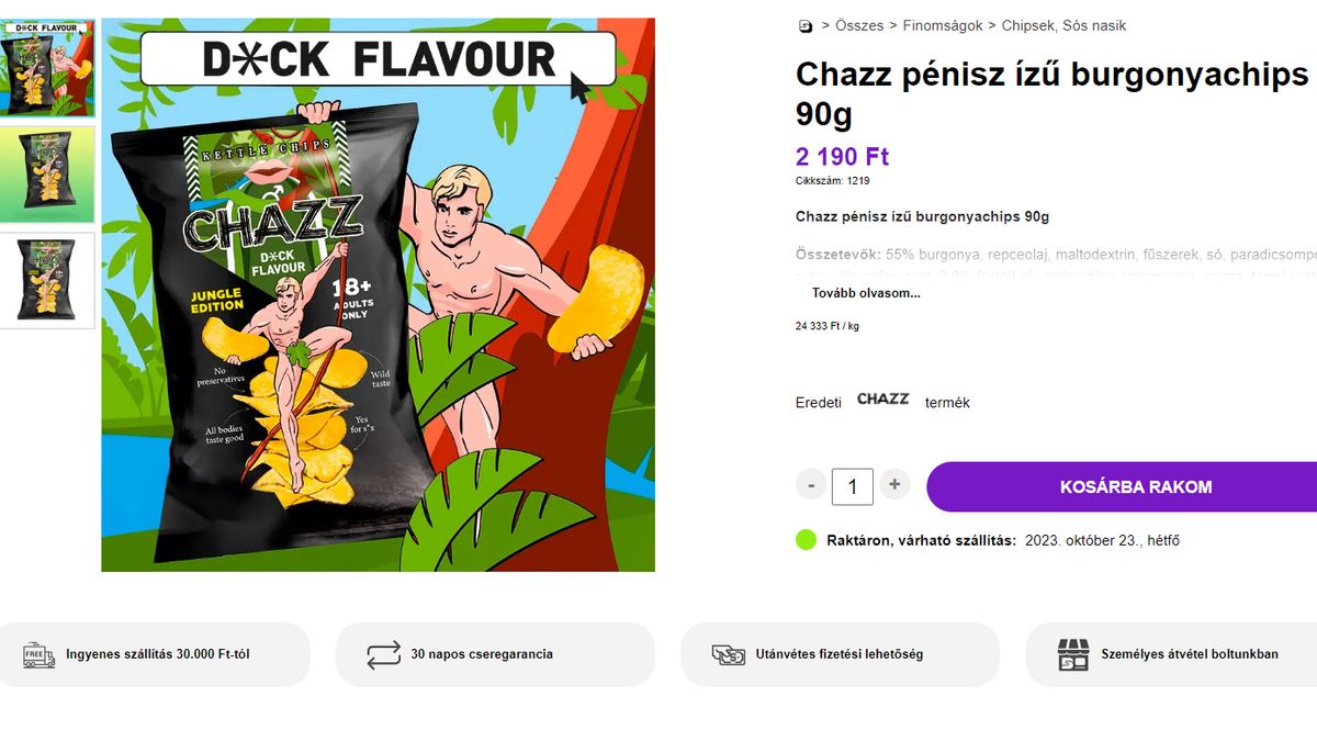 Kapaszkodjon: már „péniszízű” csipszet is vásárolhat, aki szeretne