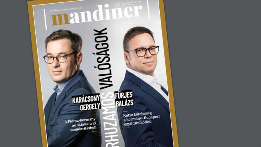 Karácsony Gergely és Fürjes Balázs a Mandiner 2020. október 15-i számának címlapján
