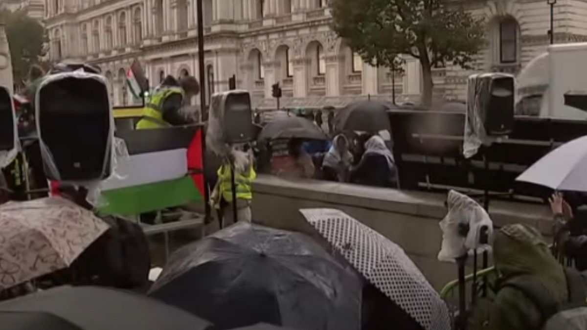 Palesztin párti gigatüntetést tartottak a Downing Street 10-nél (videó)