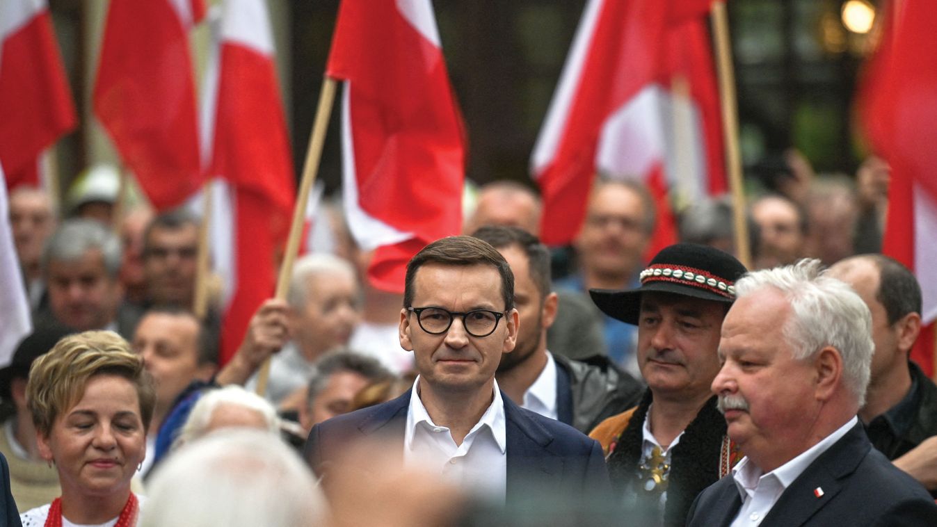 Polish PM Mateusz Morawiecki Meets Inhabitants Of Olkusz