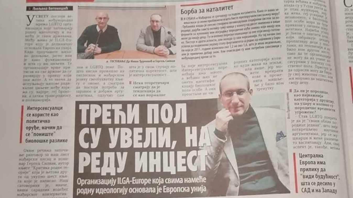 Interjú Szilvay Gergellyel a Večernje novosti szerb napilap 2023. november 26-i számában
