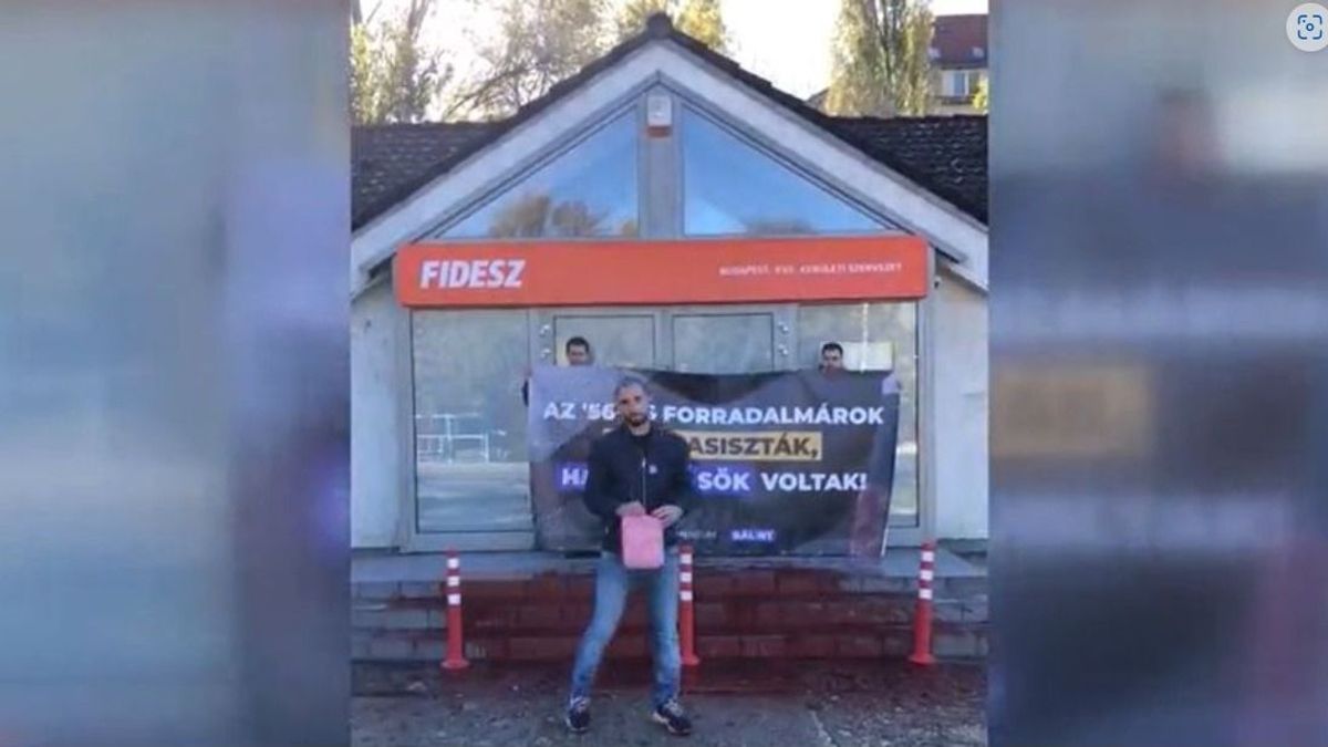 Feljelentették a vörös festékkel rongáló Momentumos politikust (VIDEÓ)