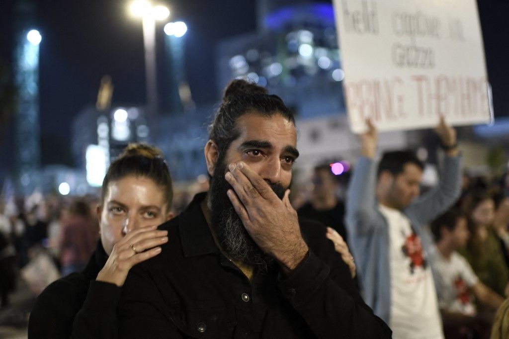 Israelis Attend The '50 Days of Hell' Rally In Support Of Hostages That Are Held by Hamas