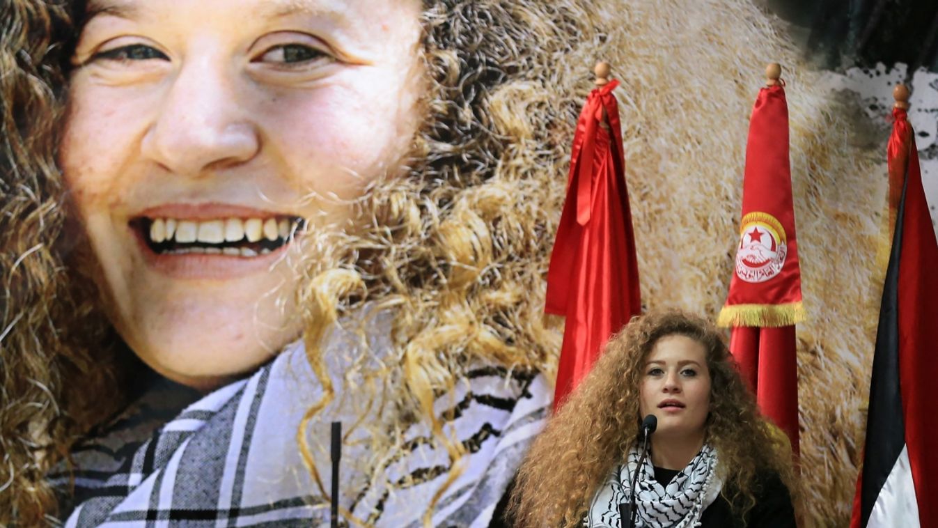 Palestinian activist Ahed al-Tamimi in Tunisia