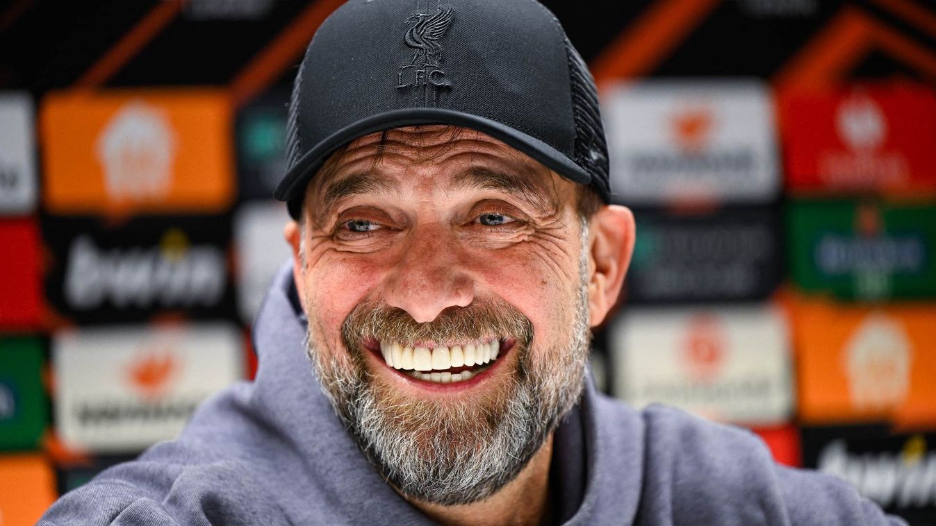 Liverpool's German head coach Jurgen Klopp reacts during a press conference on the eve of a UEFA Champions League Group E football match against Royale Union Saint Gilloise in Brussels on December 13, 2023.
