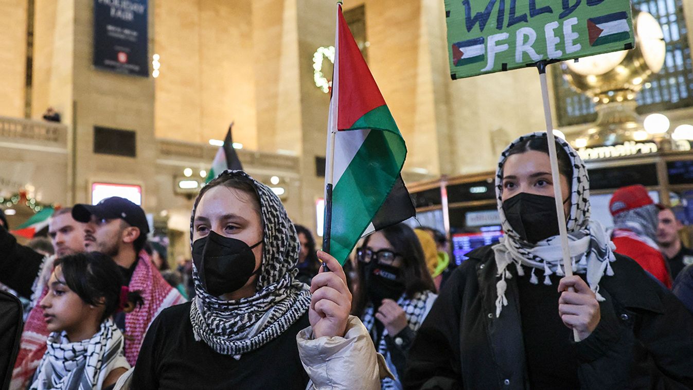 Pro-Palestinian rally at New York's Penn Station calls for Gaza cease-fire