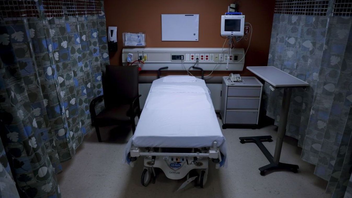 Empty hospital bed on Long Island