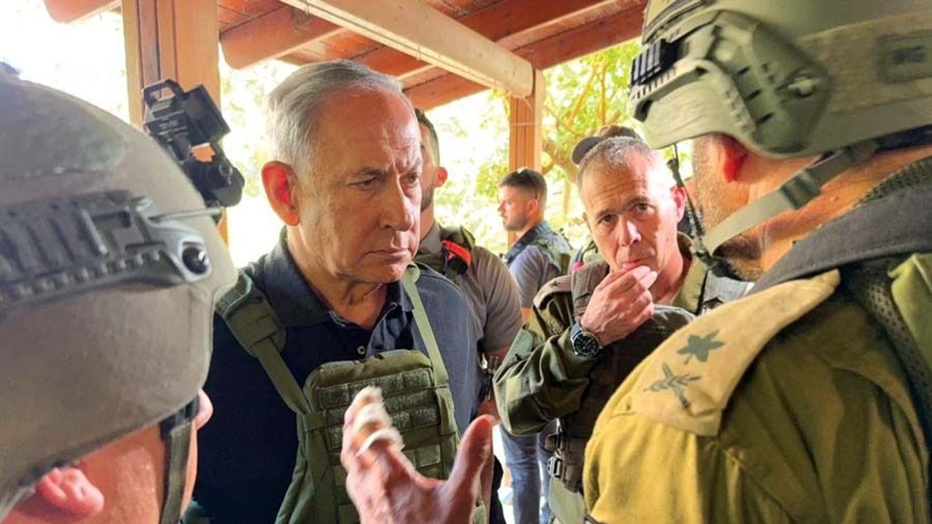 Israeli Prime Minister Benjamin Netanyahu at Gaza border