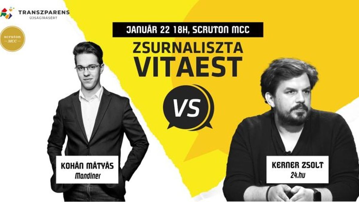 Kohán Mátyás a 24.hu újságírójával csap össze – újra Zsurnaliszta vitaest az MCC-ben