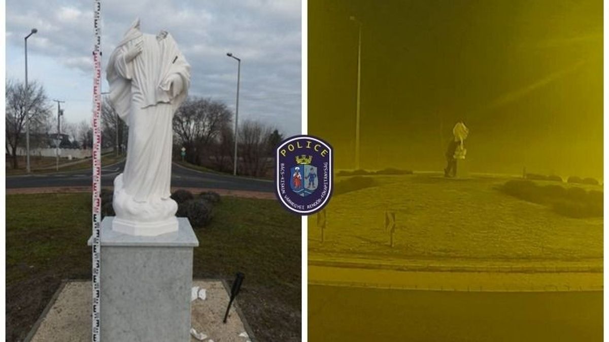 Itt a videó arról, ahogy egy román fejszével lefejezi a Mária-szobrot – elfogták az elkövetőt (VIDEÓ)