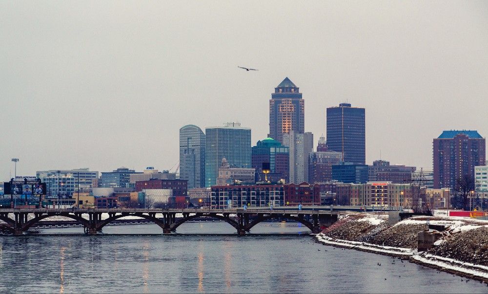 Des Moines, Iowa fővárosának látképe