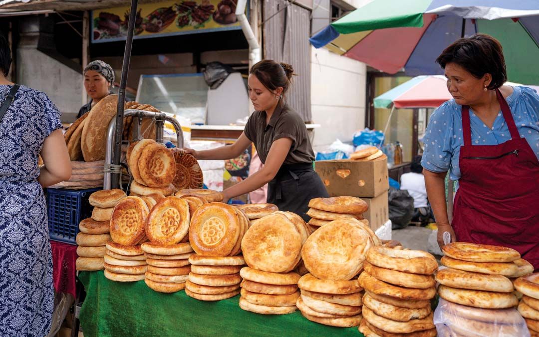 Bishkek,,Kyrgyzstan,-,17.7.2023:,Stand,Of,Local,Bread,In,Osh