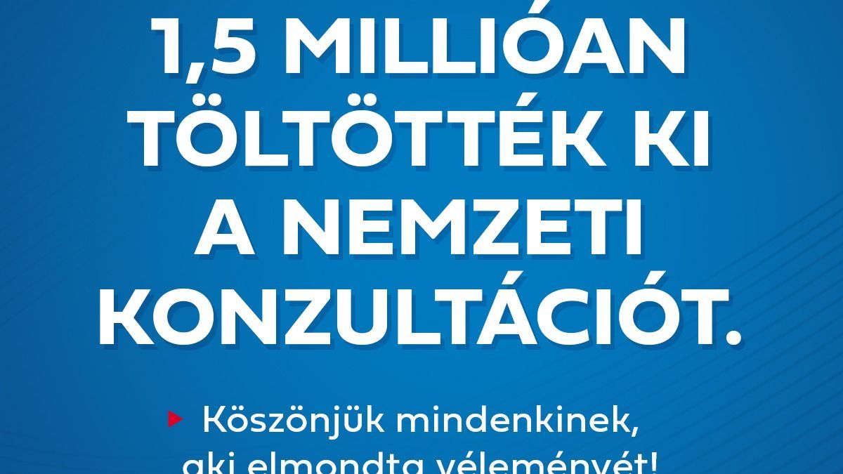 Kijöttek a nemzeti konzultáció eredményei: egy százalékkal többen értenek egyet a kormánnyal, mint legutóbb
