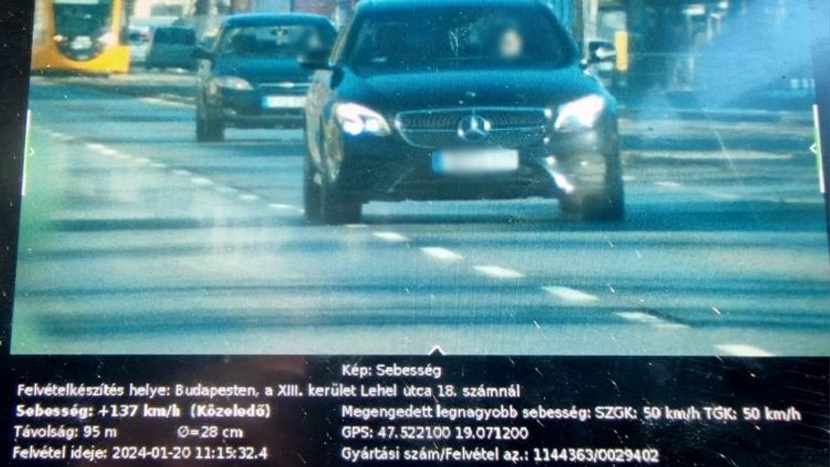 Négy óra alatt 140 gyorshajtót fogtak a magyar rendőrök egy budapesti utcában