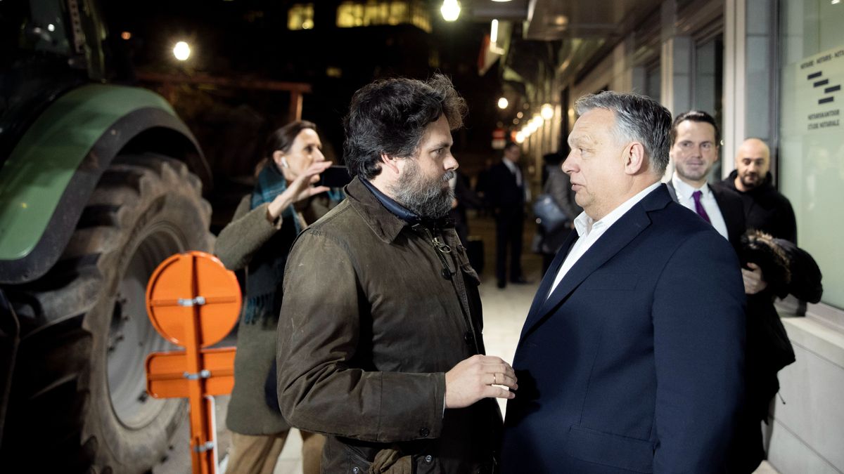 Orbán Viktor tüntető gazdákkal találkozott Brüsszelben (fotó)