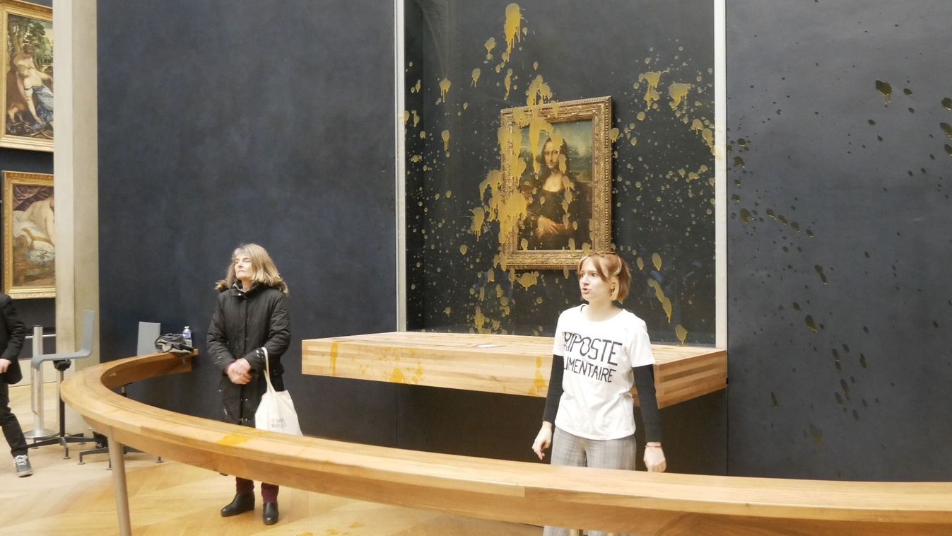 Protesters throw soup at iconic renaissance painting Mona Lisa