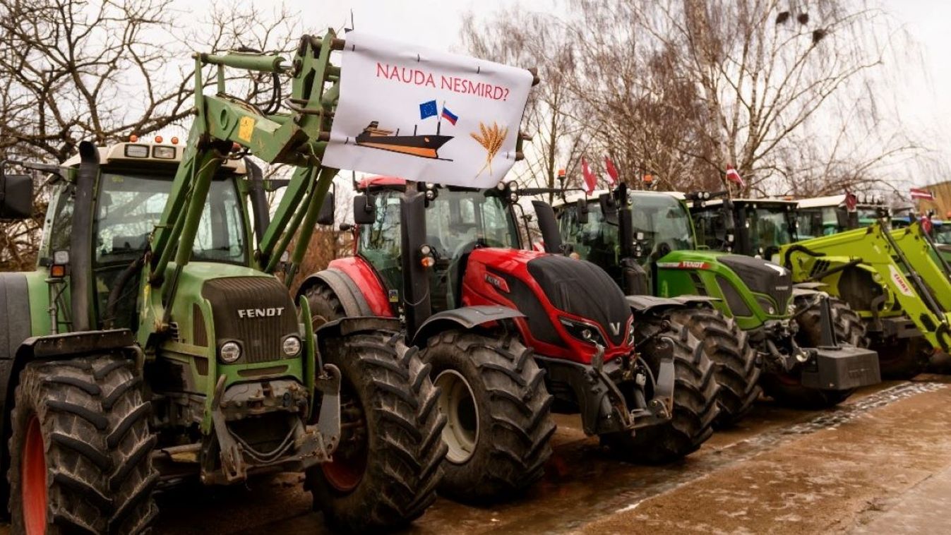 Lett gazdák ezrei vonultak utcákra hétfőn az orosz gabona- és más agrártermékek európai uniós importjának betiltását követelve.
