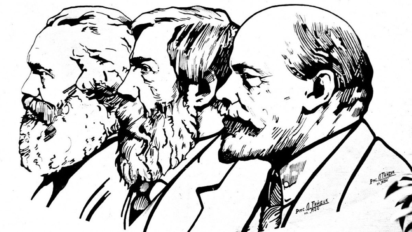 Marx, Engels és Lenin.