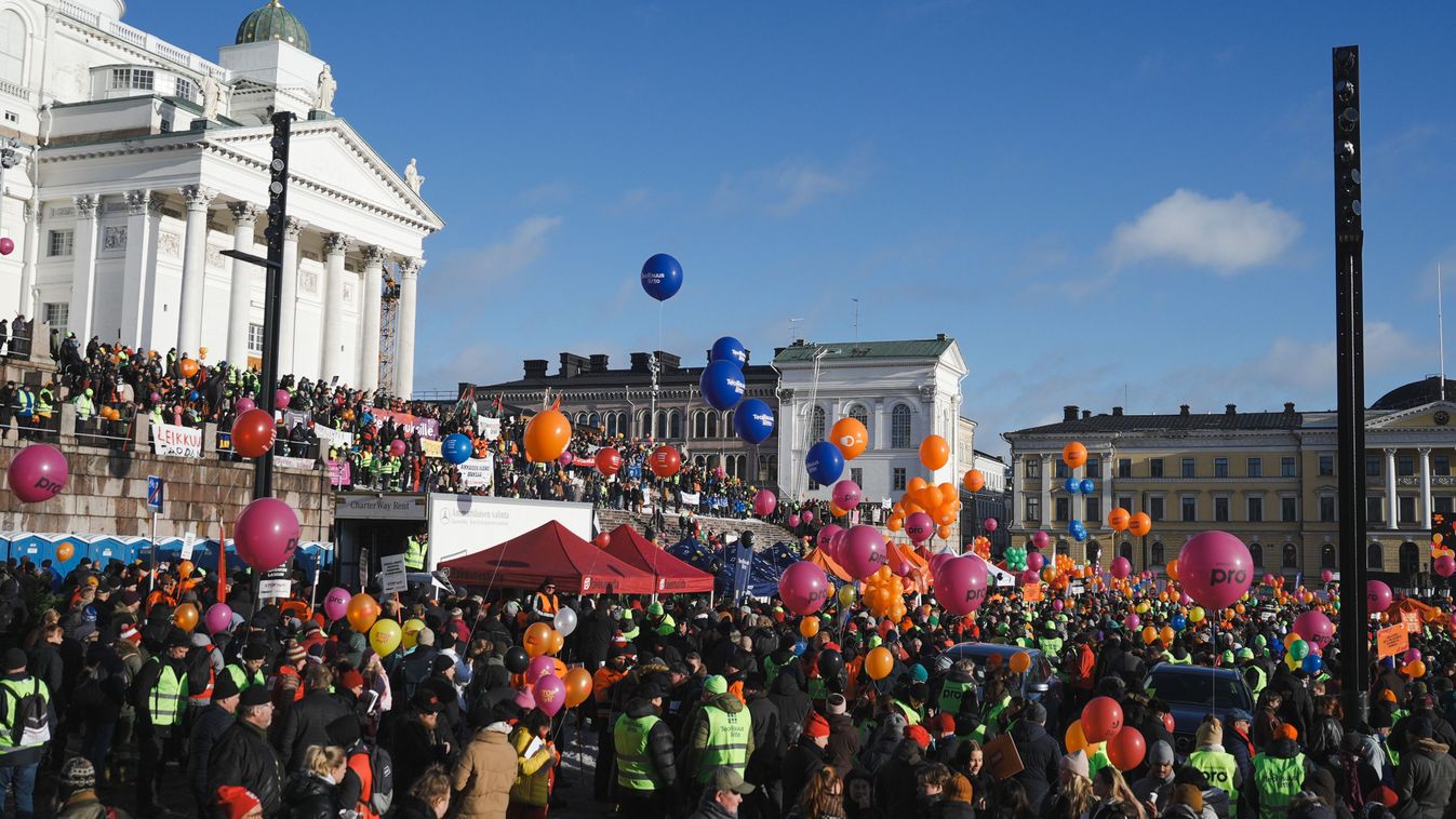 Labor unions strike against law change in Finland