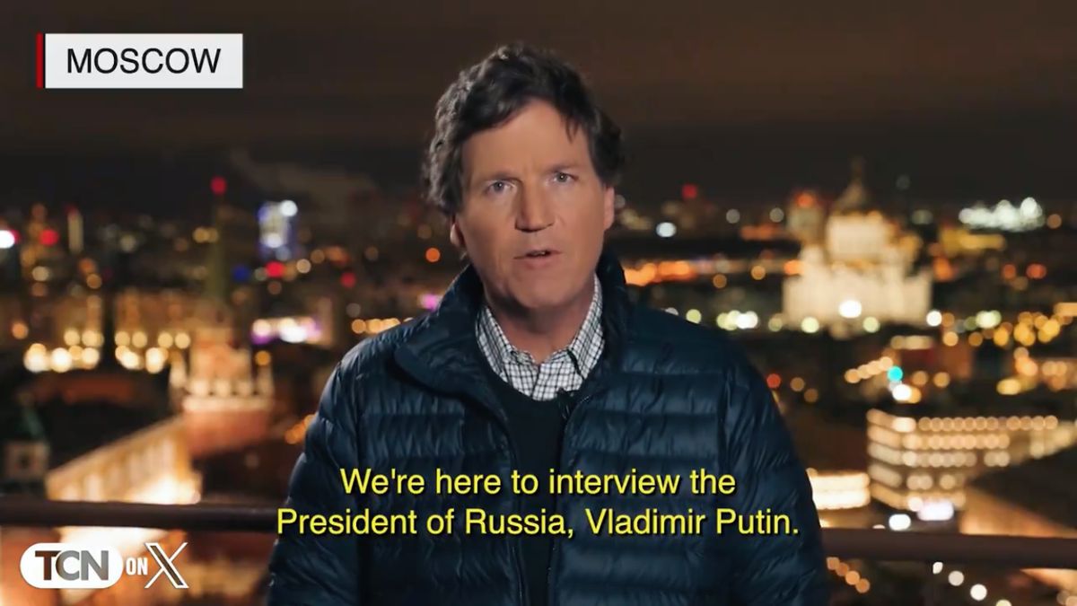 Tucker Carlson bejelentkezett Moszkvából és elárulta, miért készít interjút Putyinnal