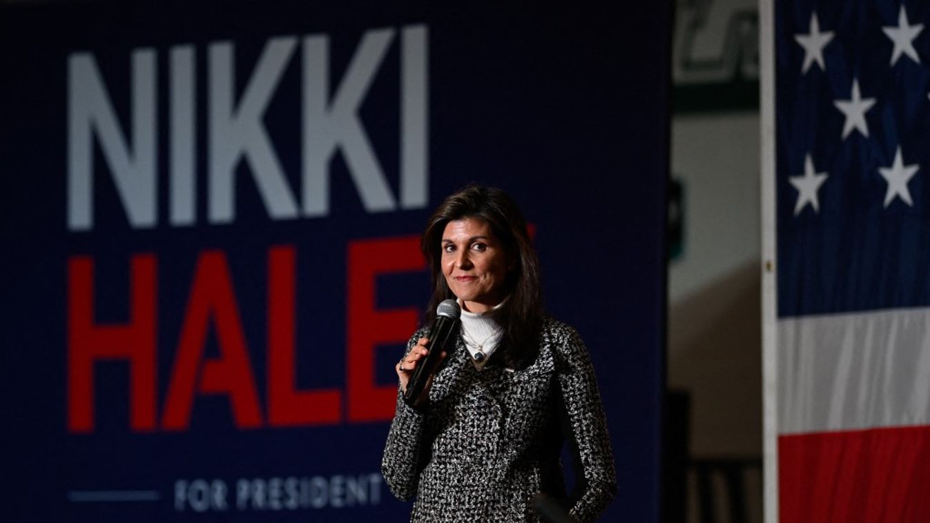US presidential candidate Nikki Haley campaigns in Conway, South Carolina