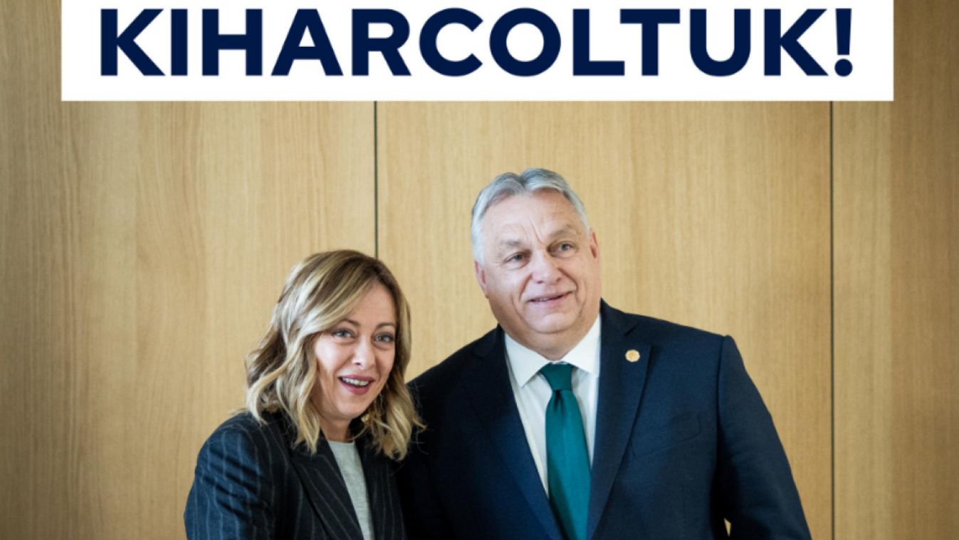 Orbán Viktor és Giorgia Meloni.