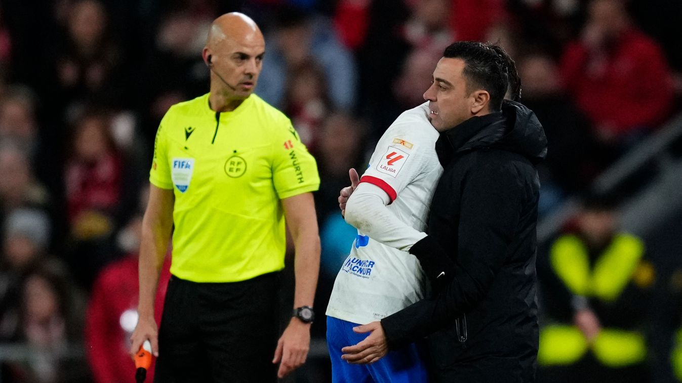 Pedri central midfield of Barcelona and Spain replace injured during the LaLiga EA Sports match between Athletic Bilbao and FC Barcelona at Estadio de San Mames on March 3, 2024 in Bilbao, Spain. (Photo by Jose Breton/Pics Action/NurPhoto) (Photo by Jose Breton / NurPhoto / NurPhoto via AFP)