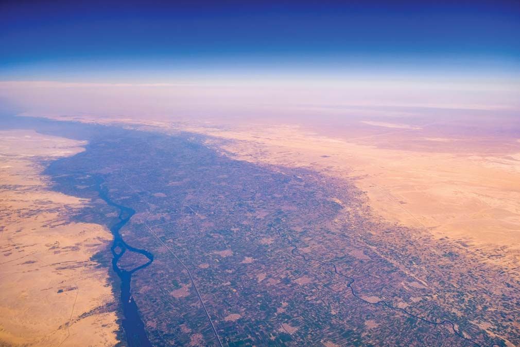 Aerial,Airplane,View,Of,Nile,River,Valley,And,The,Surrounding