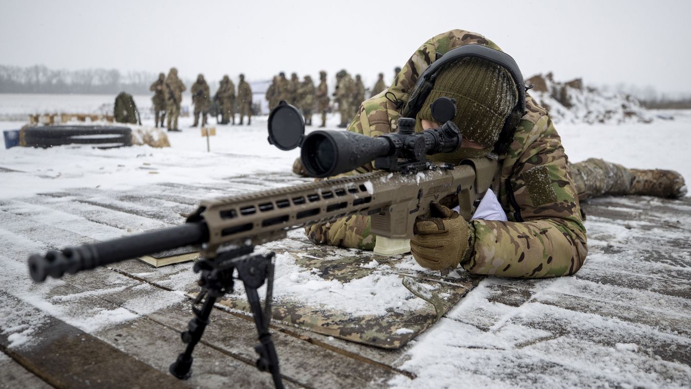 Snipers' training on the frontline in eastern Ukraine