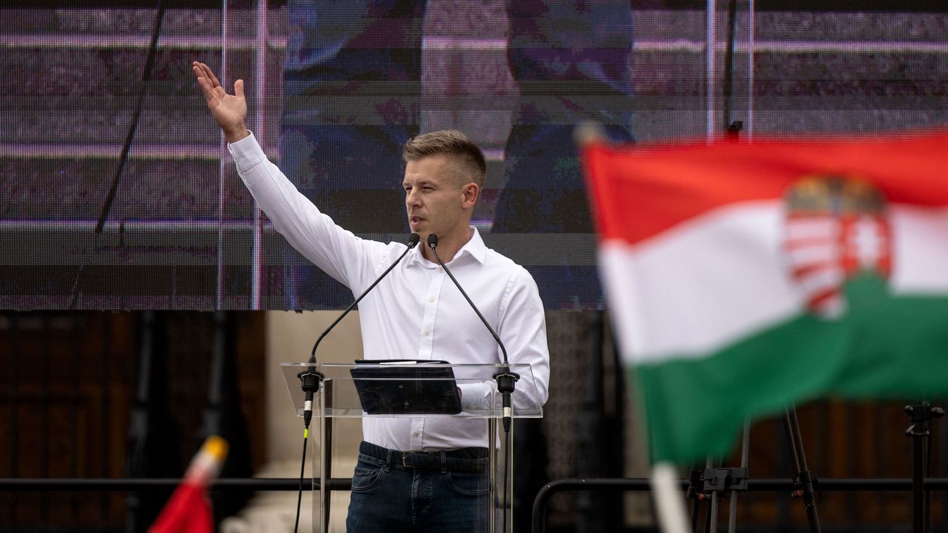 Opposition Figure Peter Magyar Holds March In Budapest