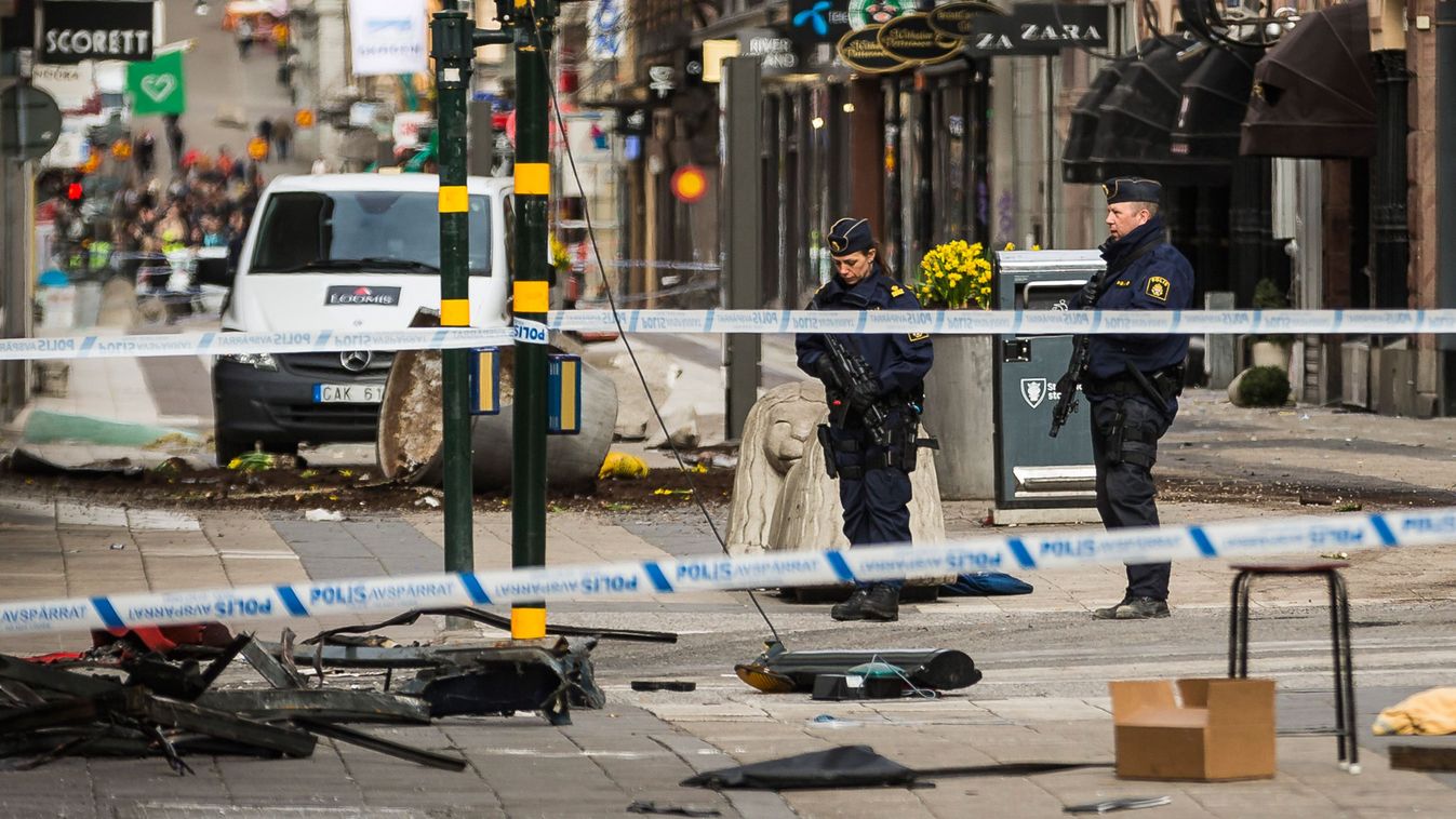 Aftermath of Stockholm Truck Attack
