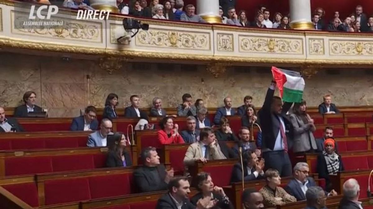 Botrány a francia Nemzetgyűlésben: egy képviselő palesztin zászlót lobogtatott, ez történt vele (VIDEÓ)