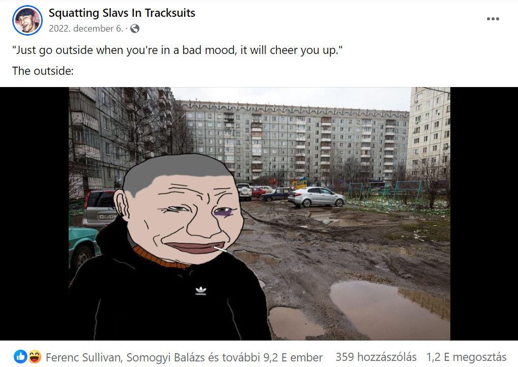 Squatting Slav In Tracksuits Facebook-oldal