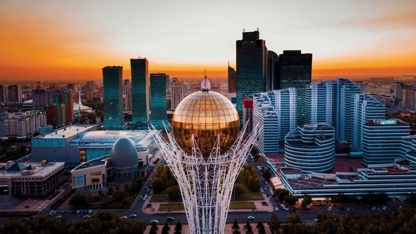 Astana,,Kazakhstan,-,December,12,,2022:,Aerial,View,Of,Baiterek