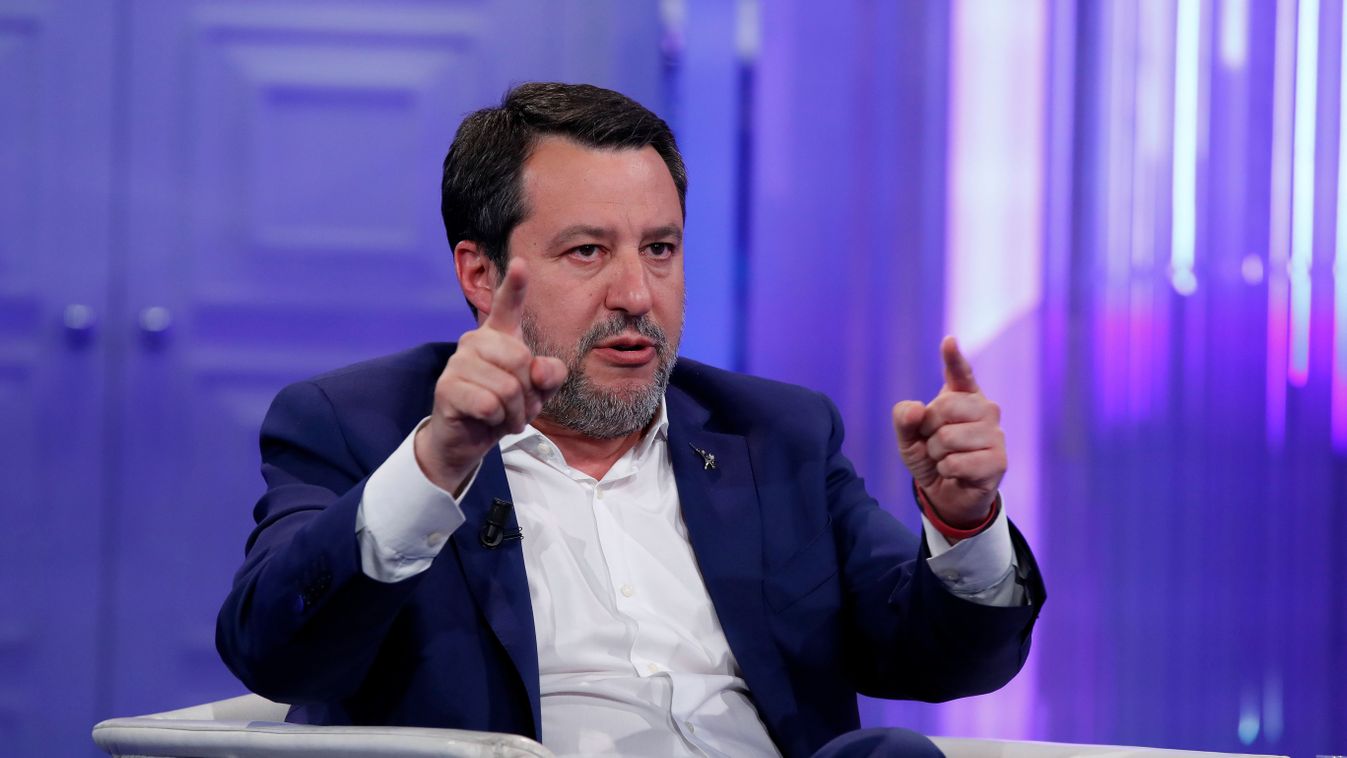 Matteo Salvini guest on the TV show Porta a Porta