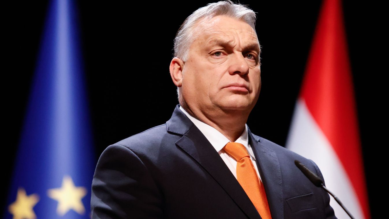 Hungarian Prime Minister Viktor Orban attends a press